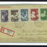 Saar Mi 309-313 Satzbrief/Einschreiben echt befördert, Befund Ney VPP