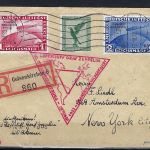 Zeppelinpost mit DR Mi 496-497, Gelsenkirchen n. New York 12.10.1933