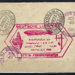 Zeppelinpost mit DR Mi 496-497, Gelsenkirchen n. New York 12.10.1933