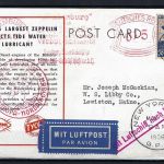 Zeppelinpost / AK Luftschiff Hindenburg, Hamburg n. Lewiston Maine