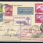 Zeppelinpost mit DR Mi 455 MeF nach Pernambuco (Brasilien)