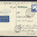 Zeppelinpost mit DR Mi 423 EF Friedrichshafen n. New York