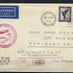 Zeppelinpost Mittelmeerfahrt 1929, Friedrichshafen n. New York