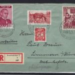 Saar Mi 265, 269 Einschreiben portog., Saarbrücken n. Simmern, ME 340€