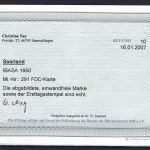 Saar / Saarland Mi 291 FDC-Karte einwandfrei, Befund Ney BPP, ME 350€
