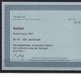 Saar / Saarland Mi 304 ° einwandfrei, mit Befund Ney, ME 80€