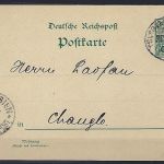 P) DAP China, Ganzsache Bahnpost Tsingtau-Weihsien Zug 2 1903