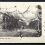 P) DAP China AK/Glückwunschkarte mit Mi 4 I als EF Shanghai-Erfurt 1900