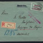 P) Memel Mi 39 II EF Einschreiben Memel n. Kitzingen, Zensurbrief