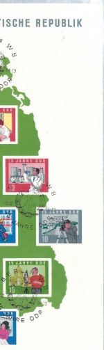 DDR Block 19 (3) mit 3 versch. Stempeln