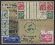 P) Zeppelinbrief mit DR WZ 7, WZ 8, Polarfahrt Mi 456 OR, Schlegel BPP