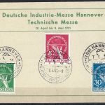 Berlin Mi 68-70 auf Hannover Messekarte, gepr. Schlegel BPP, ME 600€