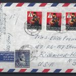 Bund 1952-1953, Mi 159, 162 (3) MiF LuPo Karlsruhe n. Richmond USA