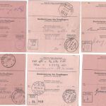 Bund 1954, Lot Heuss I Paketkarten EF / MiF, 7 Stück