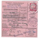 Bund 1954, Lot Heuss I Paketkarten EF / MiF, 7 Stück