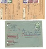 Bund 1954-1961, Lot Belege / Paketkarten , meist Heuss I