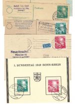 Bund 1949, Lot Mi 111-112 mit FDC, Bedarf, PSo 1