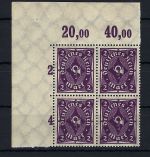 P) DR Mi 224 b ** 4er-Block P OR Eckrand OL, gep. Infla Berlin, ME 420€