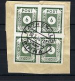 Ost Sachsen Mi 43 B II a ° 4er-Block, gep. Dr. Jasch BPP, ME 88€