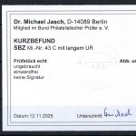Ost Sachsen Mi 43 C mit langem UR, einwandfrei, KB Dr. Jasch BPP