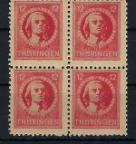 P) Thüringen Mi 97 AX bat ** 4er-Block, gep. Dr. Jasch BPP, ME 720€