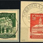 Ost Sachsen Mi 64 b U + 65 b U Briefstück, gep. Ströh BPP, ME 550€