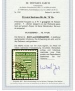 Prov. Sachsen Mi 75 Yb ° einwandfrei, FA Dr. Jasch BPP, ME 600€