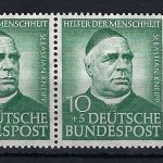 Bund 1953, Mi 174 y ** Paar einwandfrei, gepr. Schlegel BPP, ME 130€