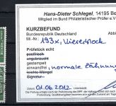 Bund 1954, Mi 193x ° 4er-Bl. einwandfrei, KB Schlegel BPP, ME 300€
