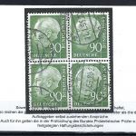 Bund 1954, Mi 193x ° 4er-Bl. einwandfrei, KB Schlegel BPP, ME 300€