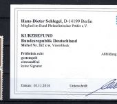 Bund 1954, Mi 262vw ° 4er-Bl. einwandfrei, KB Schlegel BPP, ME 100€