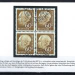 Bund 1954, Mi 262vw ° 4er-Bl. einwandfrei, KB Schlegel BPP, ME 100€
