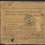 P) Memel Vorläufer, Ersttag Vorläuferperiode, Paketkarte