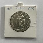 DDR 10 Mark 1990 Stempelglanz, Fichte