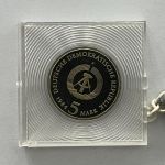 DDR 5 Mark 1984 PP, Altes Rathaus Leipzig, verplombt