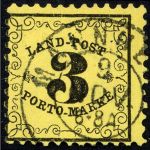 C) Baden, Landpost-Portomarken Mi 2y ° gep. W. Engel BPP, ME 500€