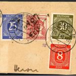 C) SBZ Bezirkshandstempel Mi 179 V Bezik 27 Leipzig, Briefstück, FA BPP