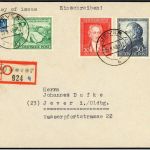 C) Bizone Mi 108-110 FDC, Einschreibebrief, FA Schlegel BPP, ME 1000€
