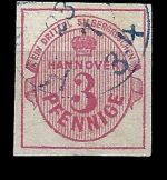 P) Hannover Mi 13 a ° , breitrandiges Stück