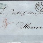 P) Preußen 1852 Brief m. rotem Austaxierung-Vermerk, Berlin n. Hannover