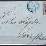 P) Württemberg Mi 4 breitrandig, EF Auslandsbrief n. Link (AT)