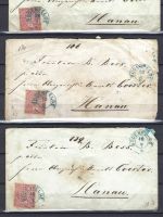 P) NDP 5 Belege mit blauem K2 Hannover-Stempel "Bodenfelde"