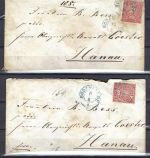 P) NDP 5 Belege mit blauem K2 Hannover-Stempel "Bodenfelde"
