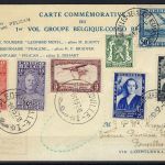 P) Gedenkkarte 1. Flug Belgisch Kongo n. Brüssel via Leopoldsville