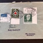 P) Bund Mi 95 Ecke OR, BRD 164 UR, Notopfer LF, Bahnpost Hagen
