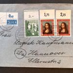P) Bund Mi 153 OR Farbkontrollstreifen, MiF Düsseldorf n. Hannover