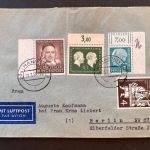 P) Bund Mi 181 Ecke OR, 173 SR, 197 OR, MiF LuPo Hannover n. Berlin