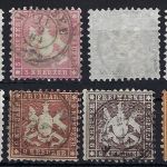 Württemberg Mi 25-29° (mit 28 a-d), teil gep. / sig., 29 FA, ME 1.345€