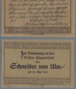 DR 2 Flugpostkarte Rhein Main, Mi I-II, Schneider von Ulm