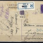 D. Besetz Laibach, Postkarte/GA P4, Einschreiben Kočevje n. Ljubljana